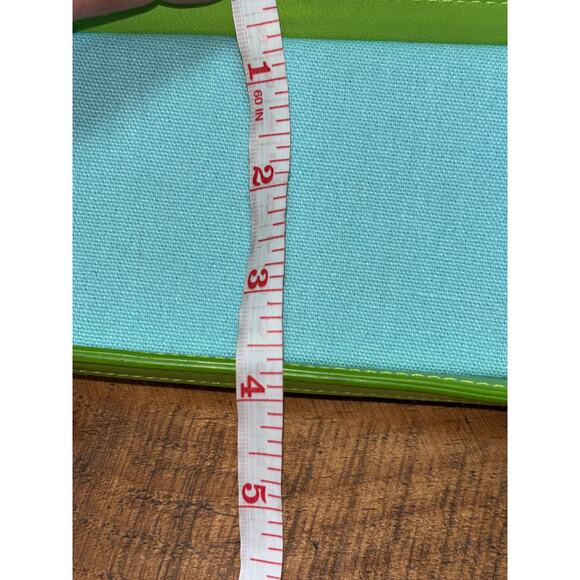 NEW Lilly Pulitzer Blue Green Lilly Vintage 90s Lunch Bag Purse Inside Pockets - Picture 13 of 13